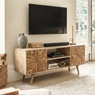 Szafka RTV Sunrise 150 cm | Meble Indyjskie z Litego Drewna Mango