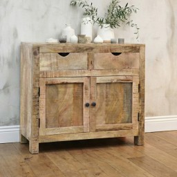 Rustykalna Komoda z Postarzanego Mango 90 cm | Meble Indyjskie