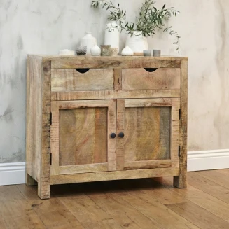 Rustykalna Komoda z Postarzanego Mango 90 cm | Meble Indyjskie