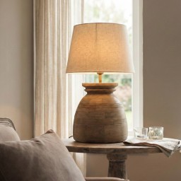 Lampa Stołowa Rustykalna | Naturalne Postarzane Drewno