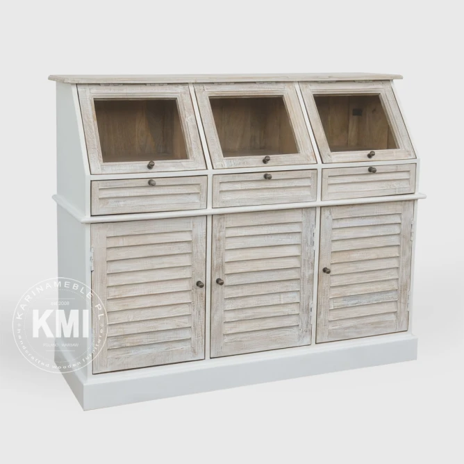 meble hampton komoda drewniana z litego mango i mdf styl coastal