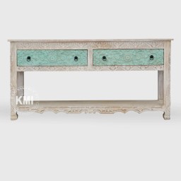 Meble Orientalne | Konsola Rzeźbiona 150 cm Drewno Mango 