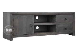 meble kolonialne | szara szafka rtv Smoke Grey