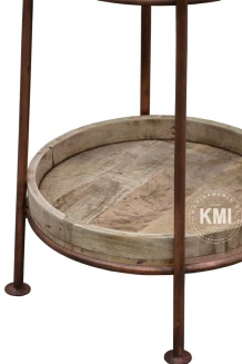 Wieszak loftowy Copper | Drewno mango i metal, styl industrialny
