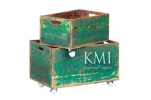 komplet dwóch drewnianych skrzynek  Army Green