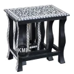 meble loftowe | trzy indyjskie stolikczki Black & White