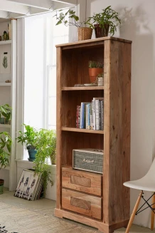Rustykalna Biblioteczka Frozen 70 cm | Lite Drewno Akacja Premium