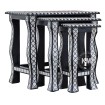 meble designerskie | trzy indyjskie stolikczki Black & White