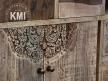 meble designerskie | rzeźbiona loftowa komoda z drewna i metalu