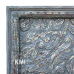 meble indyjskie | drewniany panel rzeźbiony szary przecierany 90x125