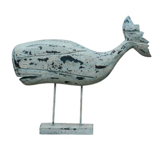 dekoracja drewniana Blue Whale duży