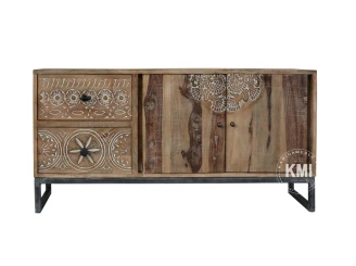 meble drewniane | niska komoda -szafka rtv vintage loft