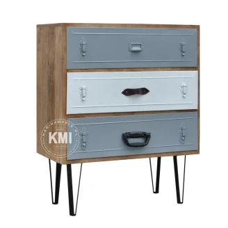 meble industrialne | komoda z szufladami drewno metal Suitcases