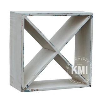 meble schabby chcic | półka - stojak na butelki antique white