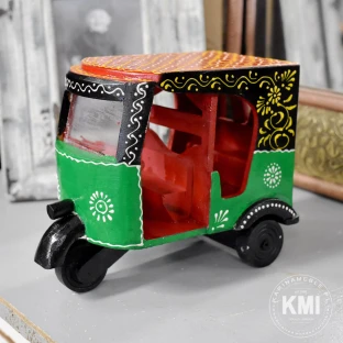 drewniana mini "Oto Riksha" czerwona