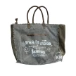 Duża torba shopper Dirtbags – recyklingowy canvas i skóra, widok z przodu