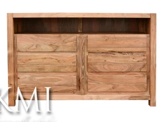 Rustykalna Komoda Ocean z Litego Drewna Akacja 145 cm