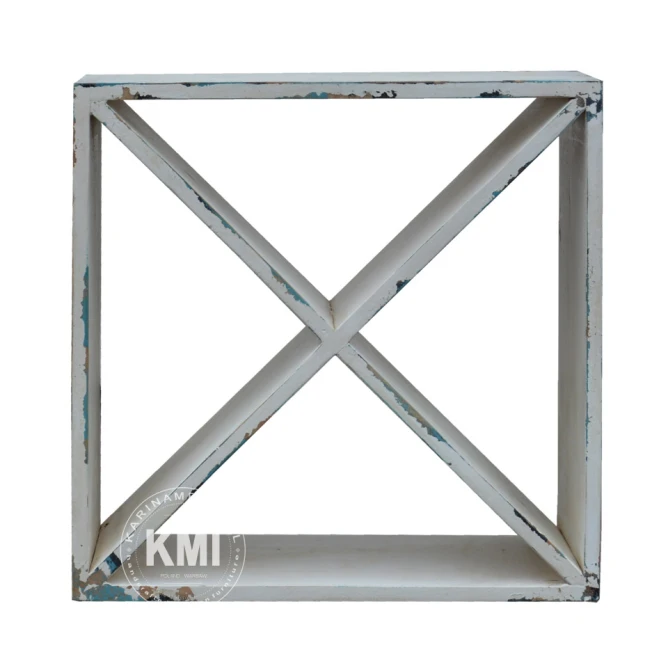 meble drewniane białe | półka - stojak na butelki antique white