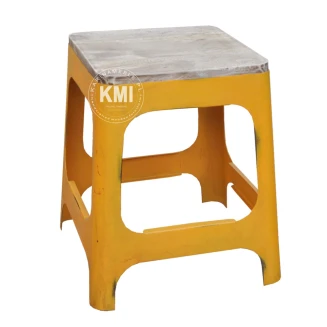 Metalowy stołek loftowy Yellow – meble industrialne