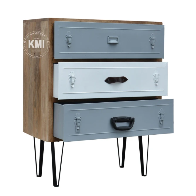 meble designerskie | komoda z szufladami drewno metal Suitcases