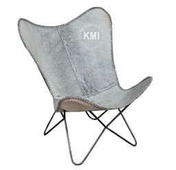 industrialny fotel Butterfly szary