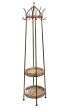 Loftowy wieszak Copper – drewno mango i metal w kolorze miedzi, styl industrialny