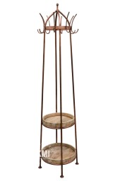 Wieszak loftowy Copper | Drewno mango i metal, styl industrialny