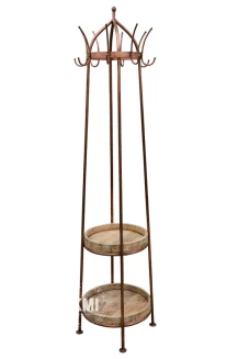 Wieszak loftowy Copper | Drewno mango i metal, styl industrialny