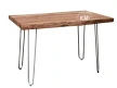 solidny blat z egzotycznego drewna akacji w stole loftowym live edge 145 cm