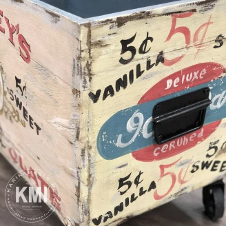 dekoracje industrialne | vintage'owy kontenerek skrzynka Chocolat