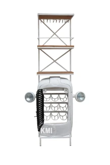 meble vintage | barek metalowy loftowy Traktor biały z czarnym przodem