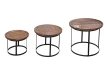 meble industrialne | komplet trzech stolików z drewna i metalu