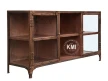 metalowa szafka rtv ze szkłem w stylu loft Copper