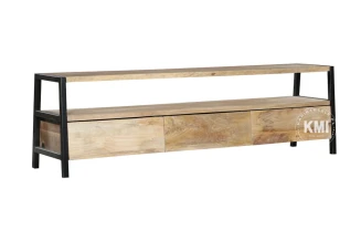 Szafka RTV Loftowa z Drewna Mango i Metalu Milo 175 cm