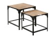 komplet dwóch industrialnych stolików z drewna mango i metalu