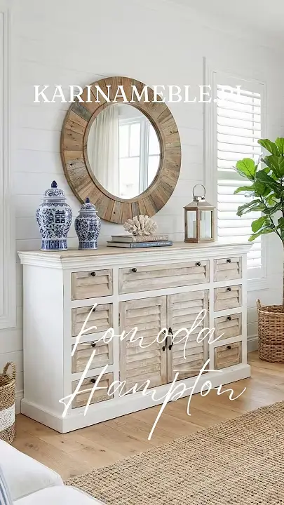 Prezentacja wideo: komoda żaluzjowa z litego drewna mango bielona - Meble Hampton