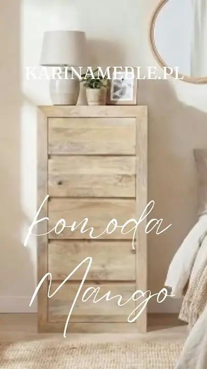 Prezentacja wideo: prosta nowoczesna wąska komoda z 5 szufladami zrobione z litego drewna mango - meble indyjskie