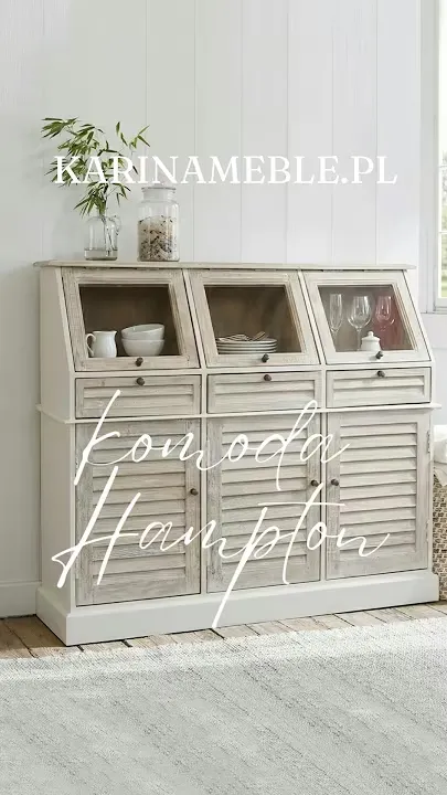 Prezentacja wideo: Bielona komoda Hampton 129 cm z litego drewna mango – Meble Hampton