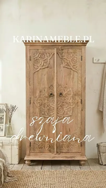 Prezentacja wideo: Meble indyjskie – rzeźbiona szafa orientalna 90 cm z litego drewna mango
